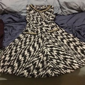 black and white dress